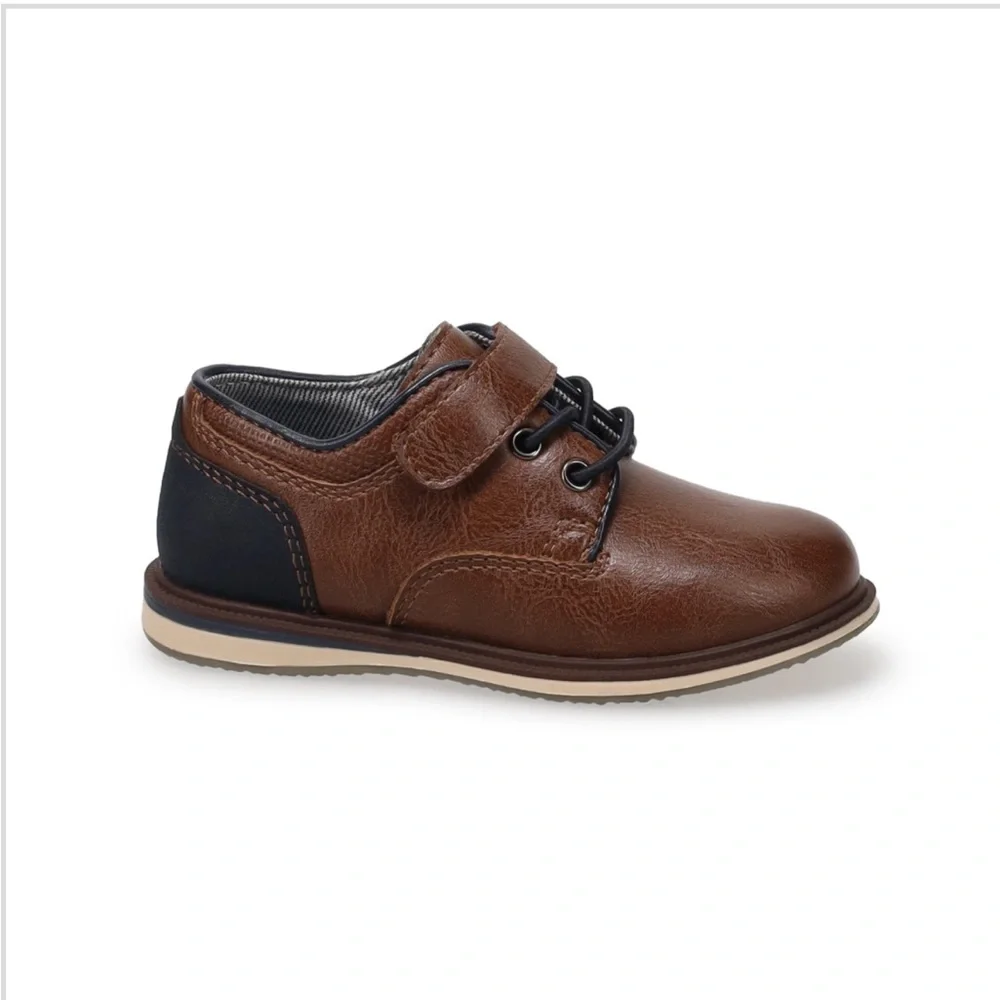 Brown Leather Oxford Kids Shoes size 5
